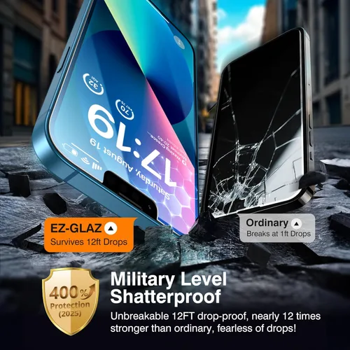 Miniatura 4 de EZ-GLAZ - Paquete de 4 + 2 protectores de pantalla de privacidad para iPhone 13 [6.1 pulgadas] con protector de lente de cámara