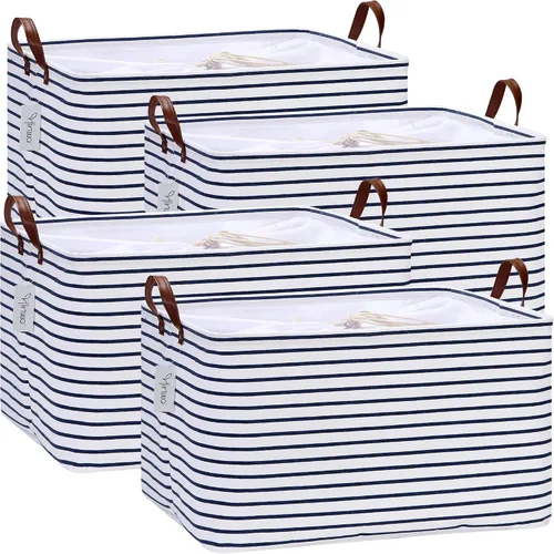 Miniatura 49 de Hinwo 31L Bolsas de almacenamiento grandes, organizadores de armario y almacenamiento, cestas de estante, cestas de almacenamiento plegables