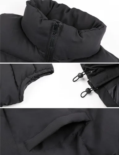 Miniatura 4 de Chaleco acolchado de longitud media con cordón y cremallera para mujer, sin mangas, acolchado