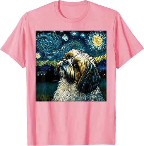 Miniatura 92 de Camiseta Surrealism Starry Night Shih Tzu Dog