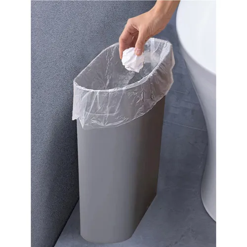 Miniatura 7 de Paquete de 2 cestas de basura delgadas de 3.2 galones/12 litros, contenedor de basura estrecho con asas, cubo de basura pequeño y estrecho para Gris