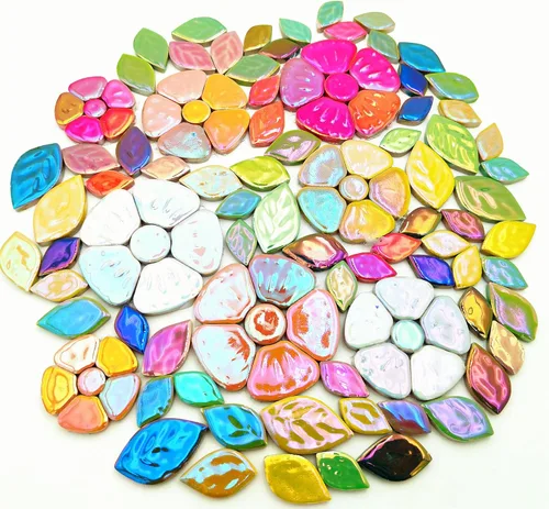 Miniatura 23 de Azulejos de mosaico de cerámica irregulares de color aleatorio de 1.1 lb, para hacer bricolaje, creativos, para platos de bricolaje, macetas