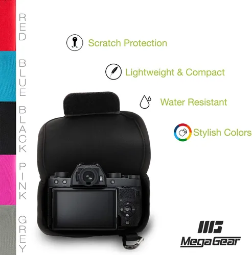 Miniatura 6 de MegaGear MG1887 - Funda de neopreno ultra ligera para cámara compatible con Fujifilm X-T200 (XC15-1.772 in), color negro