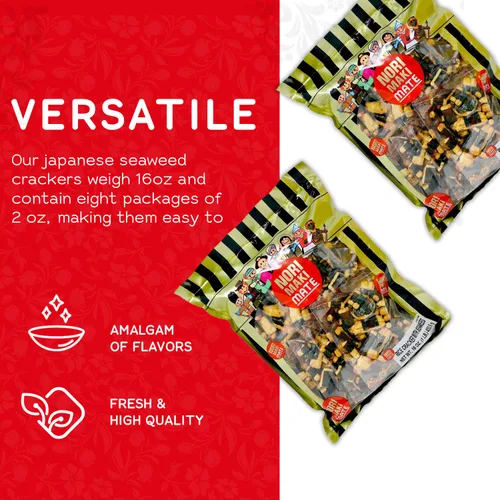 Miniatura 5 de Shirakiku Norimaki Arare Mate - Galletas crujientes de arroz japonés Arroz glutinoso, salsa de soja y algas marinas Snacks de galletas de arroz