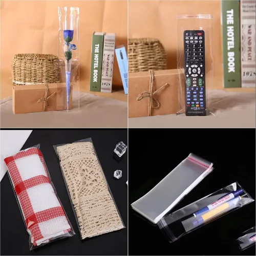 Miniatura 7 de Bolsas de celofán transparentes resellables transparentes de 1 mil pulgadas de largo adhesivas para panadería, galletas, dulces, joyas