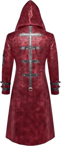Miniatura 2 de Chaqueta steampunk de piel sintética para hombre, disfraz gótico victoriano