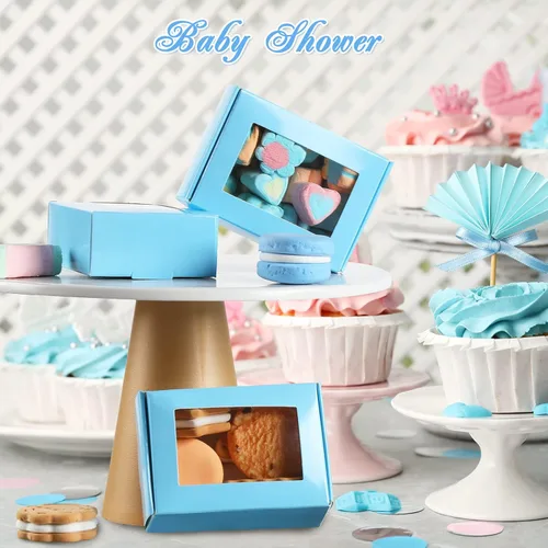 Miniatura 6 de Zonon 30 Piezas Cajas de Jabón para Embalaje Casero, Mini Cajas de Kraft para Dulces con Ventana para Panadería Dulces Fabricación de Jabón Embalaje