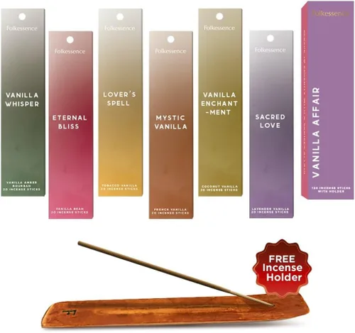 Miniatura 8 de Folkessence - Juego de 6 varillas de incienso (120 varillas), incienso Nature's Whisper para aromaterapia, meditación y fragancia para el hogar