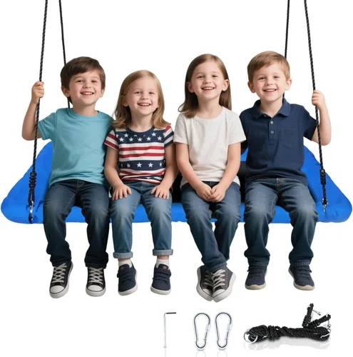 Columpio rectangular gigante de 60 pulgadas para niños y adultos, columpio de árbol grande resistente de 800 libras con marco de acero duradero