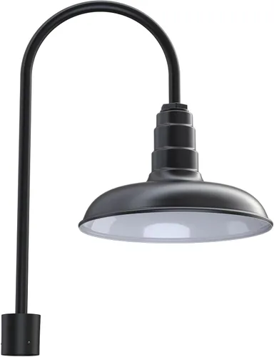 Miniatura 62 de Steel Lighting Co. Topanga - Luz de granero Montaje en pared al aire libre Domo de 14 pulgadas Cuello de cisne de 11 pulgadas Luz de garaje
