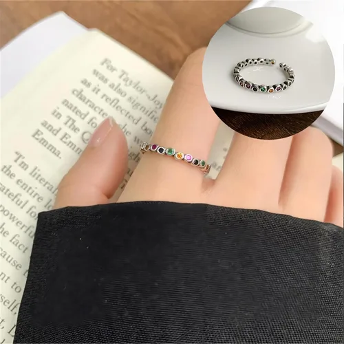Miniatura 66 de Anillo de plata 925, anillos de plata ajustables para mujer, anillos de pulgar abiertos, anillos de circonio, anillos ajustables, anillos abiertos
