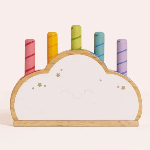 Miniatura 3 de Le Toy Van - Juguete sensorial de madera para bebé Petilou Rainbow Cloud Pop Press and Release Toy Juguete educativo sensorial Montessori