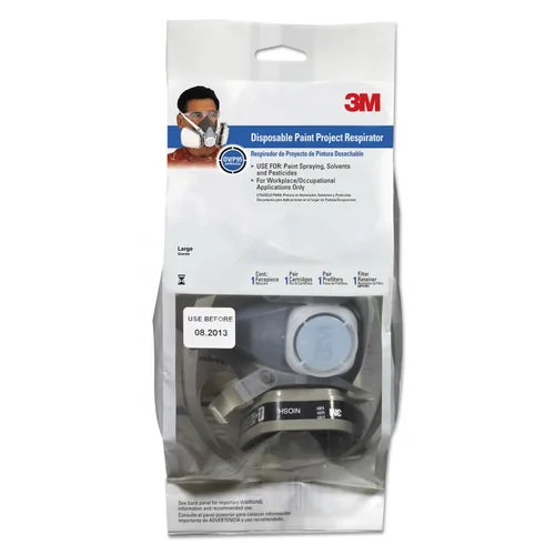 Miniatura 2 de 3M 51P71, conjunto de respirador desechable (1/2 pieza facial), vapor orgánico/P95, pequeño 12EA/estuche, L, 1