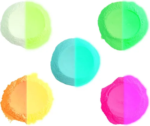 Miniatura 2 de MARBLERS - Polvo de mica que brilla en la oscuridad, pigmento brillante ultravioleta, no tóxico, libre de crueldad, tinte luminoso para luz negra
