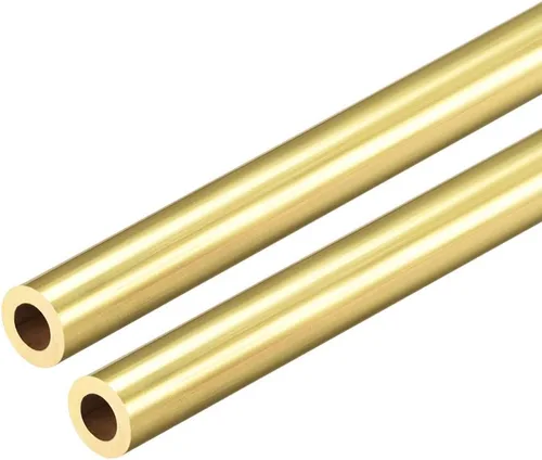 uxcell Tubo redondo de latón, 11.811 in de longitud 0.276 in de diámetro exterior de 0.059 in de grosor de pared, tubo recto sin costuras, 2 piezas