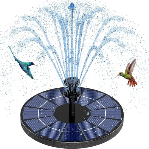 Miniatura 11 de AISITIN Bomba de Fuente Solar de 3.5W para Características de Agua Exterior Fuente de Baño Solar DIY para Pájaros con Múltiples Boquillas, Fuente