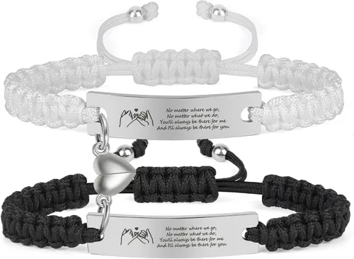 Miniatura 9 de Pulseras de pareja a juego para novio y novia, pulsera de amistad y relación para mejores amigos, pulseras ajustables de estiramiento de joyería