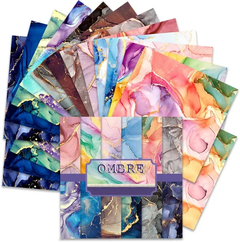 Miniatura 21 de BLEDS Papel de álbum de recortes, bloc de 24 hojas de papel para álbumes de recortes de manualidades de 12x12 pulgadas con patrón de galaxia