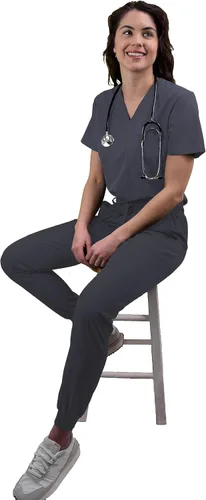 Miniatura 6 de Green Town Conjunto médico de enfermería GT 4FLEX con cuello en V para mujer