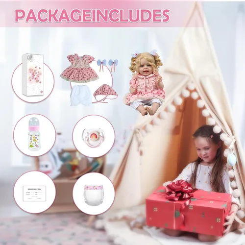 Miniatura 6 de CHAREX Muñeca realista Reborn Baby Girl – Muñeca realista hecha a mano de la vida real de 20 pulgadas, cuerpo con peso recién nacido, sensación