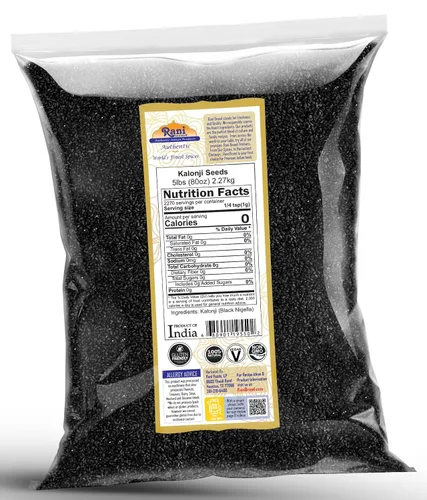 Miniatura 2 de Rani Kalonji (semillas negras, nigella sativa, comino negro) 80 onzas (5 libras) 5.0 lbs a granel ~ Todo natural Apto para gluten Sin OMG