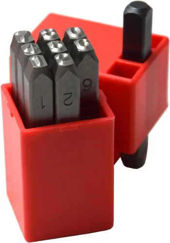 Miniatura 19 de Juego de 27 sellos de acero resistente con letras mayúsculas de 3/64" 1mm, kit de punzones de alfabeto para estampado a mano de caracteres, código