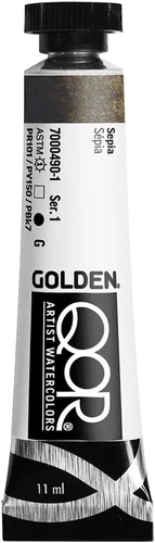 Miniatura 24 de GOLDEN QoR Acuarelas para artistas, Azul cobalto y teja, tubo de 11 ml, pintura profesional de acuarela, semiopaca Verde azulado cobalto