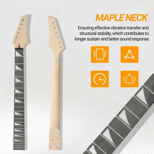 Miniatura 3 de Ktaxon Kit de guitarra DIY con cuerpo de caoba, kit de guitarra eléctrica de 6 cuerdas con cuello de arce y diseño clásico, fácil instalación