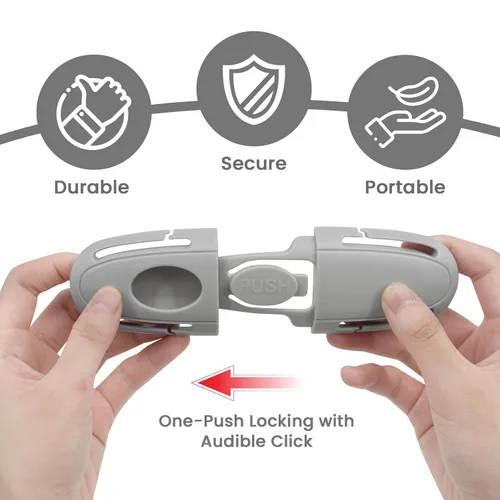 Miniatura 6 de Clip universal para arnés de pecho de asiento de automóvil para niños, ajustador de cinturón de seguridad para niños y protector de hebilla Gris