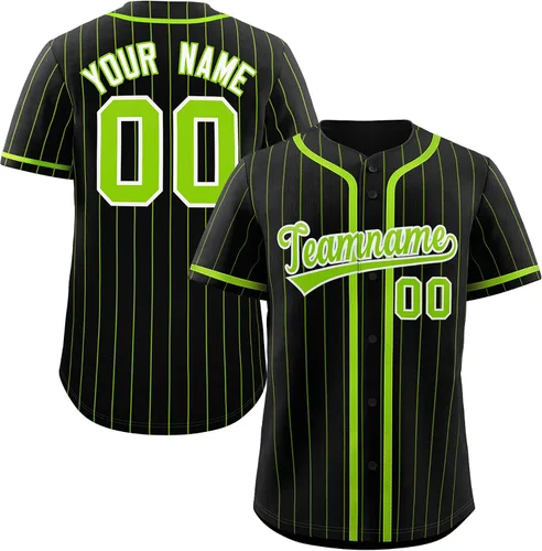 Miniatura 30 de Camiseta de béisbol de rayas finas personalizada hipster hip hop, camisetas deportivas con nombre y número del equipo personalizado para hombres