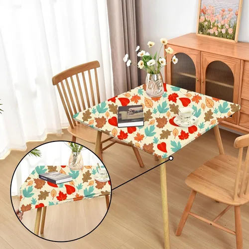 Miniatura 67 de Mantel ajustado blanco con elástico para mesas plegables de 48x48 pulgadas, manteles lavables y elásticos de elastano para mesas de cartas, manteles