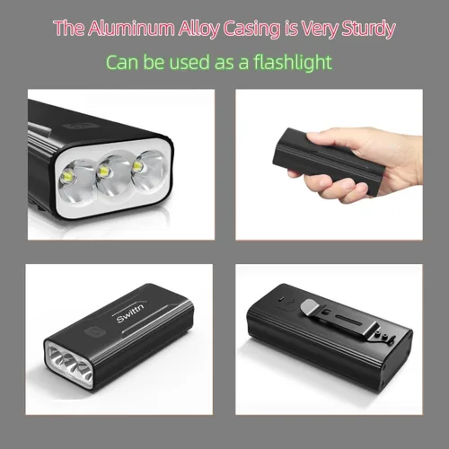 Miniatura 2 de Luces de bicicleta superbrillantes de 3000 lúmenes, 5200 mAh de tiempo de funcionamiento durante más de 10 horas, luces de bicicleta recargables