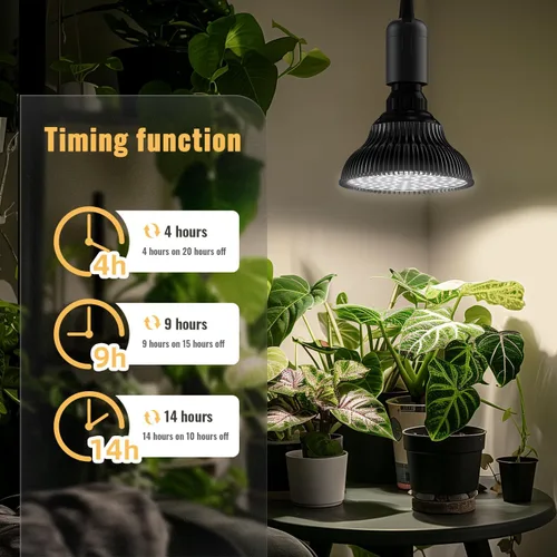 Miniatura 4 de Luces colgantes de cultivo para plantas de interior, 25 W 5000 K, bombillas LED de cultivo colgantes con temporizador, luz de planta colgante
