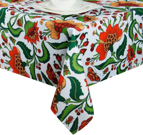 EHouseHome - Mantel para interior y exterior a prueba de derrames, impermeable, diseño floral vintage, tela para patio, cubierta de mesa para el