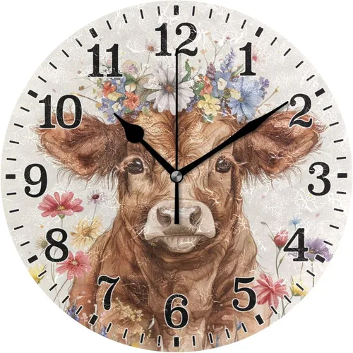 Miniatura 77 de JUNZAN Reloj de bañera con vino romántico espumoso y velas, reloj de pared silencioso de 10 pulgadas, pequeño reloj redondo, decoración de cocina