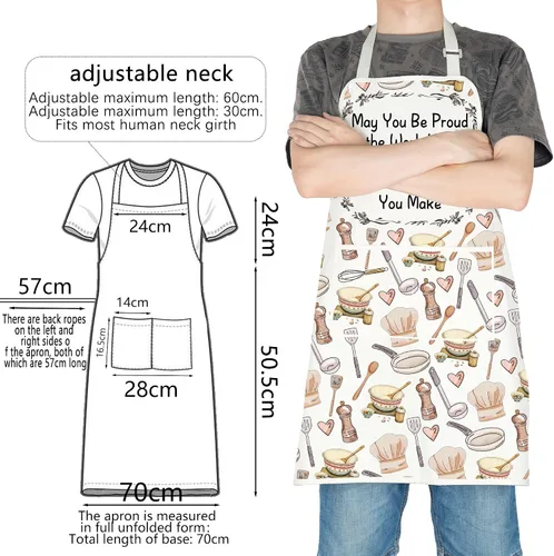 Miniatura 4 de TOBGBE Regalos de chef para hornear inspiradores, amantes de los cocineros, correa ajustable para el cuello, delantal, ideas de regalo culinario