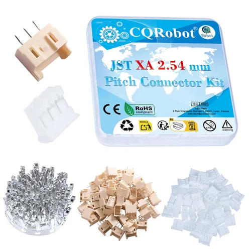 Miniatura 41 de CQRobot JST EL 4.5 mm de paso 2 pines conector electrónico IC macho, enchufes hembra carcasa y kit de terminales de crimpado en T macho/hembra. 50