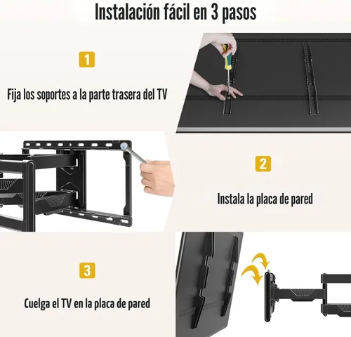 Miniatura 7 de Mounting Dream Montura de pared para TV UL Listada para la mayoría de televisores de 42-84 pulgadas, de movimiento completo, con giro e inclinación