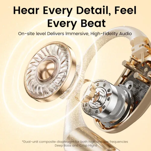 Miniatura 3 de Auriculares de oreja abierta, auriculares Bluetooth 5.4 deportivos con pantalla digital inteligente, tiempo de reproducción de 40 horas, llamadas