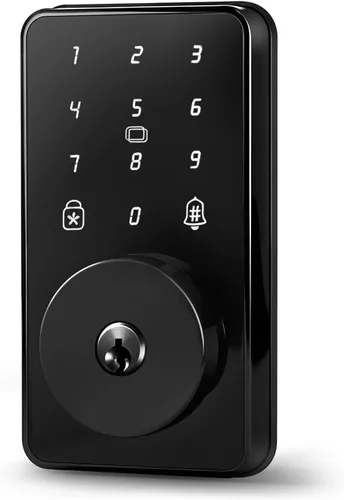 Miniatura 8 de Cerradura de puerta de entrada sin llave con teclado, cerradura inteligente biquole para puerta delantera con 2 llaves, cerrojo electrónico digital