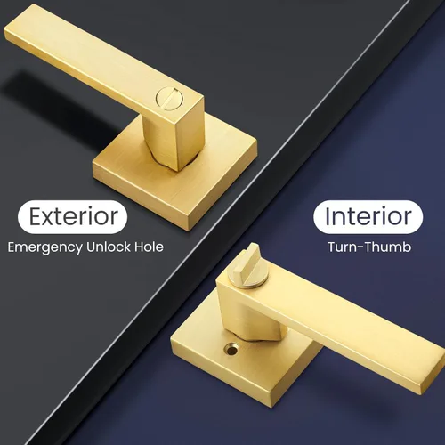Miniatura 4 de EHOMEWARE Paquete de 3 manijas de puerta de privacidad para puertas interiores, apertura izquierda/derecha, cerradura de manija de puerta en acabado