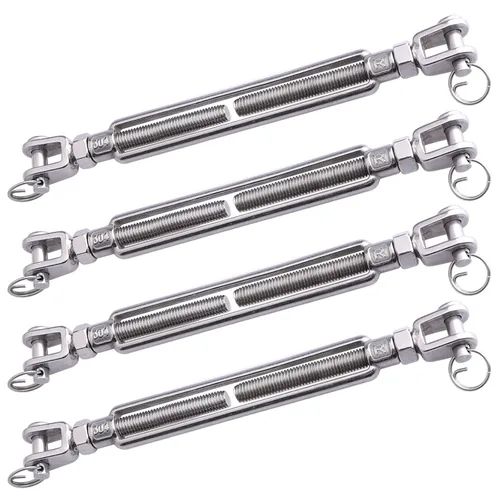 Miniatura 8 de Tensores de mandíbula y mandíbula SS de 1/2 x 6.5 pulgadas M12, acero inoxidable 304, carga de 2200 libras (2 unidades)