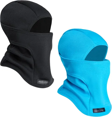KOOLSOLY Pasamontañas para niños calentador facial con sombrero de invierno para clima frío máscara de esquí para niños y niñas