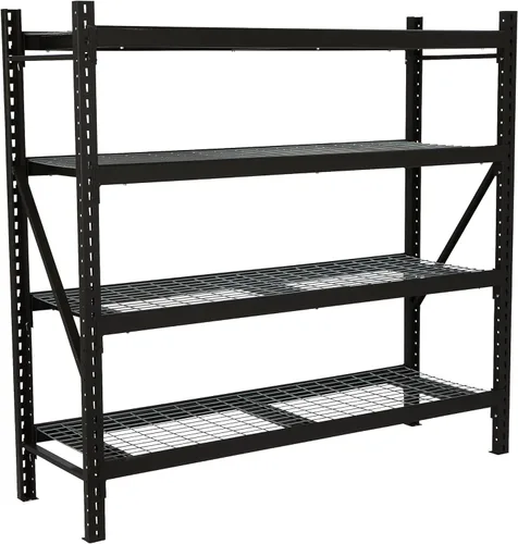 Estantería de acero industrial de 4 niveles Ironton, capacidad de carga de 8,000 libras, estante de almacenamiento para garaje, 77" de ancho x 24"