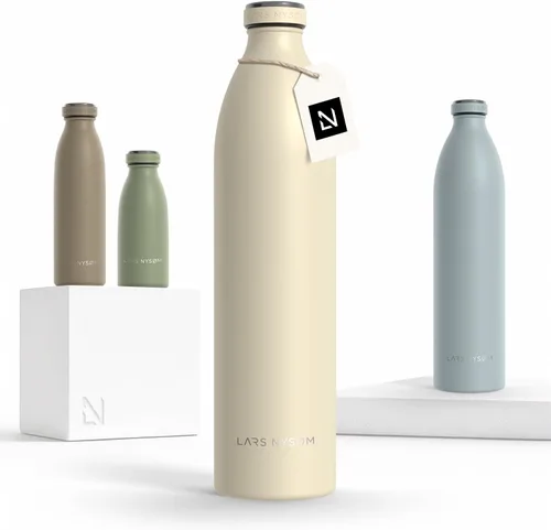 Miniatura 23 de LARS NYSØM Botella de agua XL de acero inoxidable aislada 12oz 17oz 25oz 34oz 51oz Botella térmica aislada para bebidas calientes y frías Azul