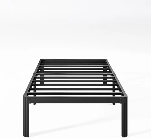 Miniatura 23 de Marco de cama King de metal de 16 pulgadas de alto, no necesita somier, plataforma de marco de cama de tamaño King resistente, sin ruido, fácil