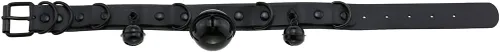 Miniatura 6 de Multicolor PU Simulated Leather Black-tone Silver-tone 4cm Large Bell Rivets Neckband Choker Necklace