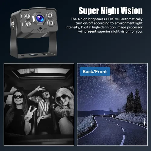 Miniatura 2 de Cámara de respaldo AHD de 7 pulgadas para automóvil, camión, SUV, sistema de cámara de visión trasera 1080P/720P con monitor IPS, cable de 49 pies
