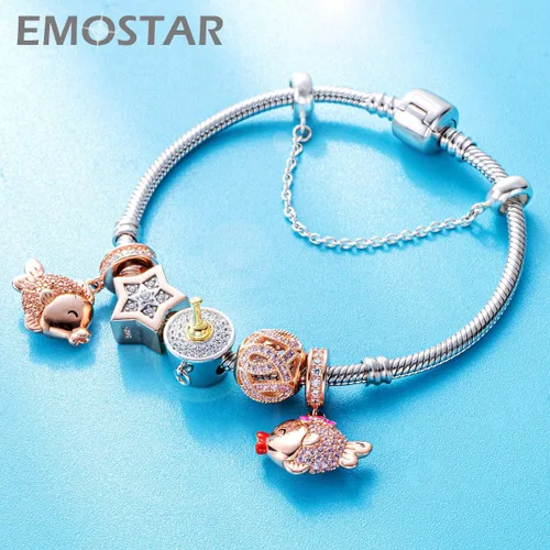 Miniatura 4 de Los dijes del océano marino se adaptan a la pulsera europea de animales de verano delfines madresniños tortuga sobre cuentas de vidrio azul pez