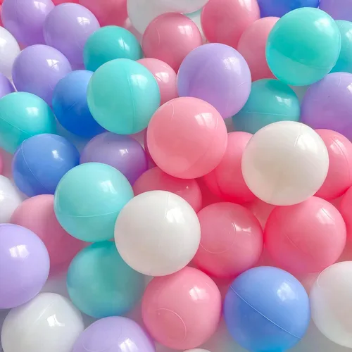 Miniatura 2 de Pelotas de 200/500/1000 unidades, bolas de plástico para pelotas de bebé, bolas coloridas sin BPA Morado